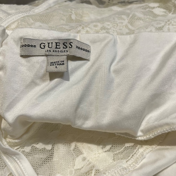Guess White Lace Long Sleeve Bodycon Dress Size L - Picture 15 of 16